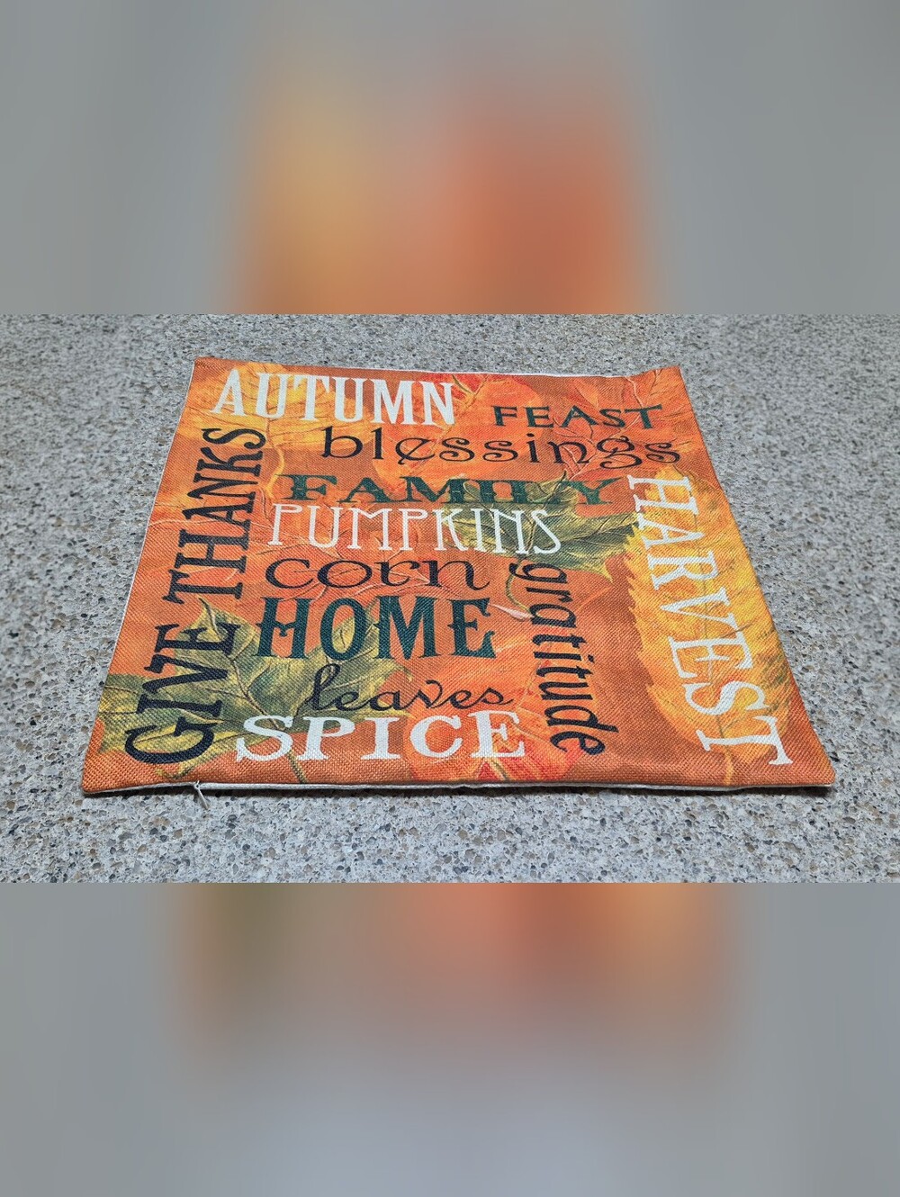 ​Fall Throw Pillow Cover 18x18 Autumn Leaves Harvest Thanksgiving Cushions Case